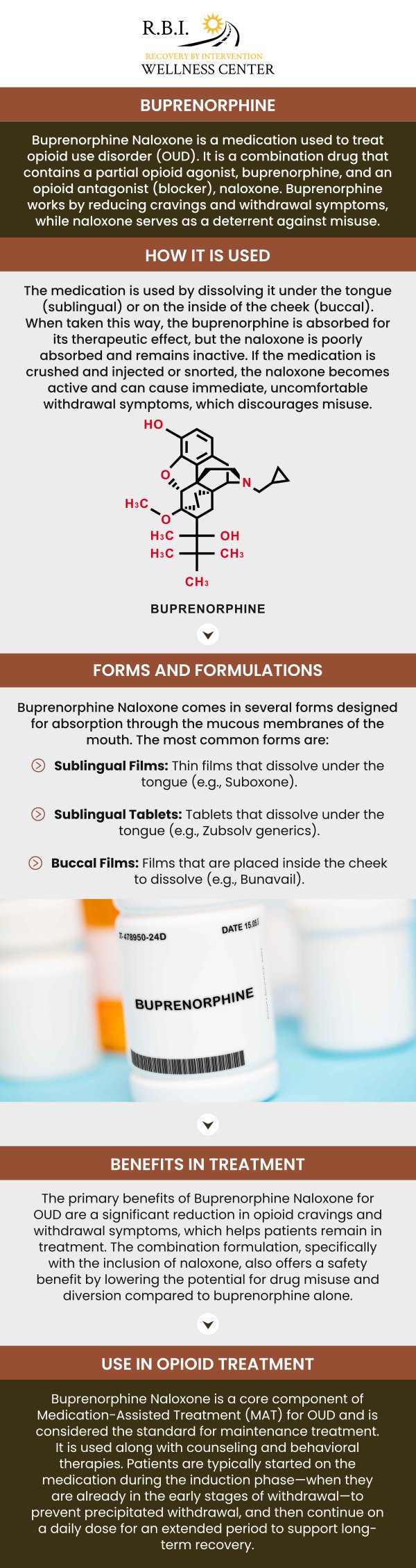 Buprenorphine Naloxone treatment provides a safe and effective solution for individuals recovering from opioid addiction. This combination medication works by reducing cravings and withdrawal symptoms while blocking the effects of opioids, helping patients stabilize physically and emotionally. The addition of naloxone helps prevent misuse, making it a vital component in the recovery process. Under the care of our team at RBI Wellness Center in Loudon, TN, patients receive compassionate, personalized treatment for lasting recovery and improved quality of life. For more information, contact us or schedule an appointment online. We are conveniently located at 810 Mulberry St, Loudon TN 37774. Buprenorphine Naloxone treatment provides a safe and effective solution for individuals recovering from opioid addiction. This combination medication works by reducing cravings and withdrawal symptoms while blocking the effects of opioids, helping patients stabilize physically and emotionally. The addition of naloxone helps prevent misuse, making it a vital component in the recovery process. Under the care of our team at RBI Wellness Center in Loudon, TN, patients receive compassionate, personalized treatment for lasting recovery and improved quality of life. For more information, contact us or schedule an appointment online. We are conveniently located at 810 Mulberry St, Loudon TN 37774.